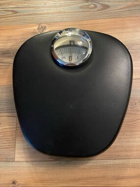 Vintage Krups MCM Germany Chrome & Faux Leather Analog kg Bathroom Scale